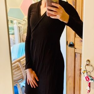 GAP Black Faux Wrap Dress